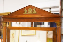 Early 19th Century Italian Empire Olive Wood and Giltwood Cheval Mirror
