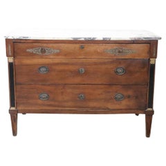 Early 19th Century Italian Empire Solid Walnut Antique Chest of Drawers