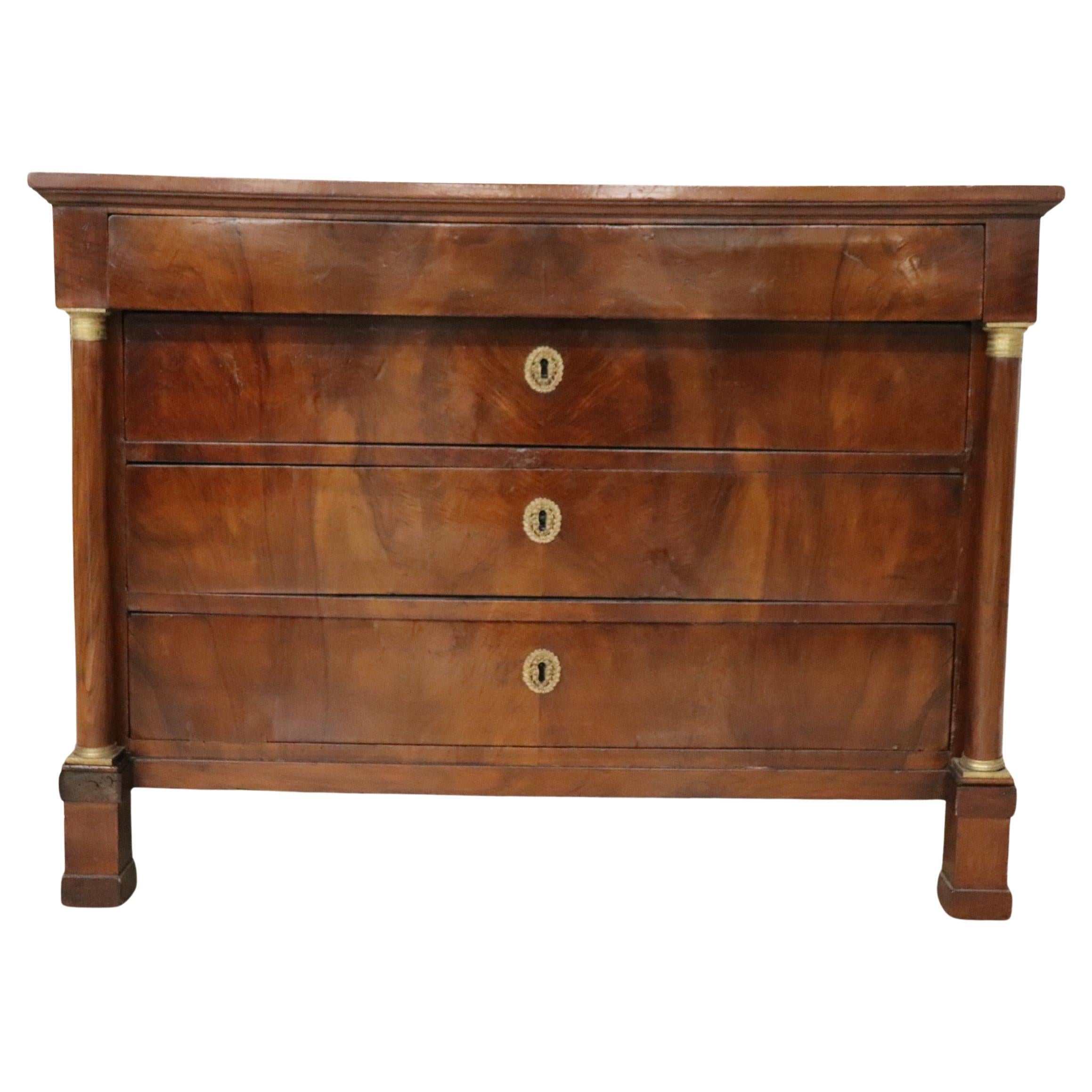 Early 19th Century Italian Empire Walnut Antique Chest of Drawers