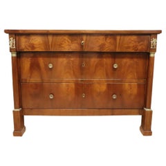Early 19th Century Italian Empire Walnut Antique Chest of Drawers with Secrets