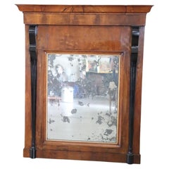 Early 19th Century Italian Empire Walnut Antique Wall Mirror