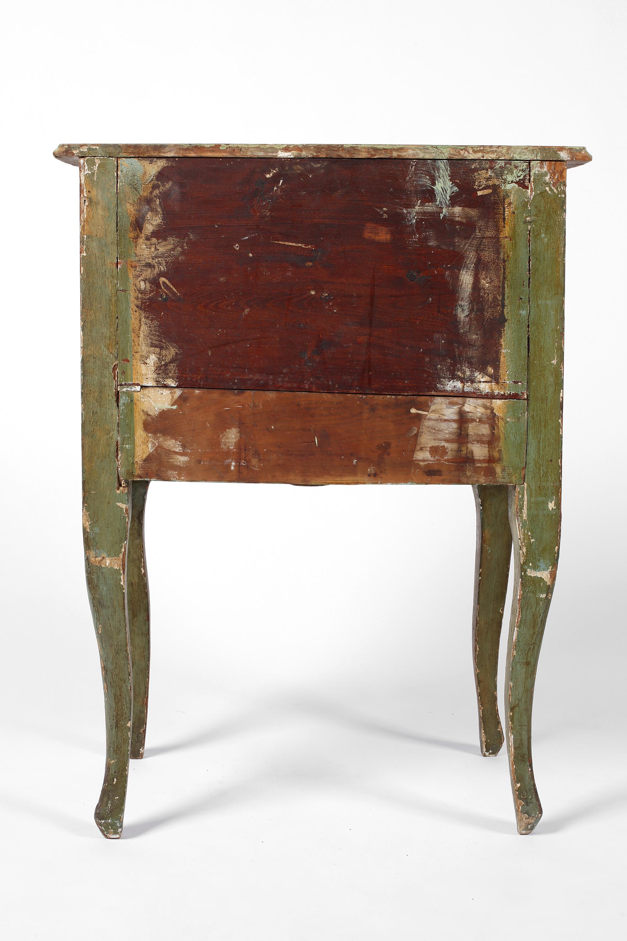 Early 19th Century Italian Florentine Painted Side Table Chest Bedside For Sale 11