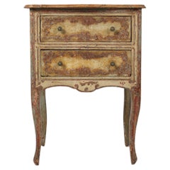 Early 19th Century Italian Florentine Painted Side Table Chest Bedside
