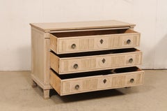 Early 19th Century Italian Flute-Carved Wooden Chest