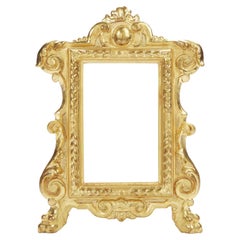 Antique Early 19th Century Italian Frame Carved Gilt Wood Louis XV Style Frame
