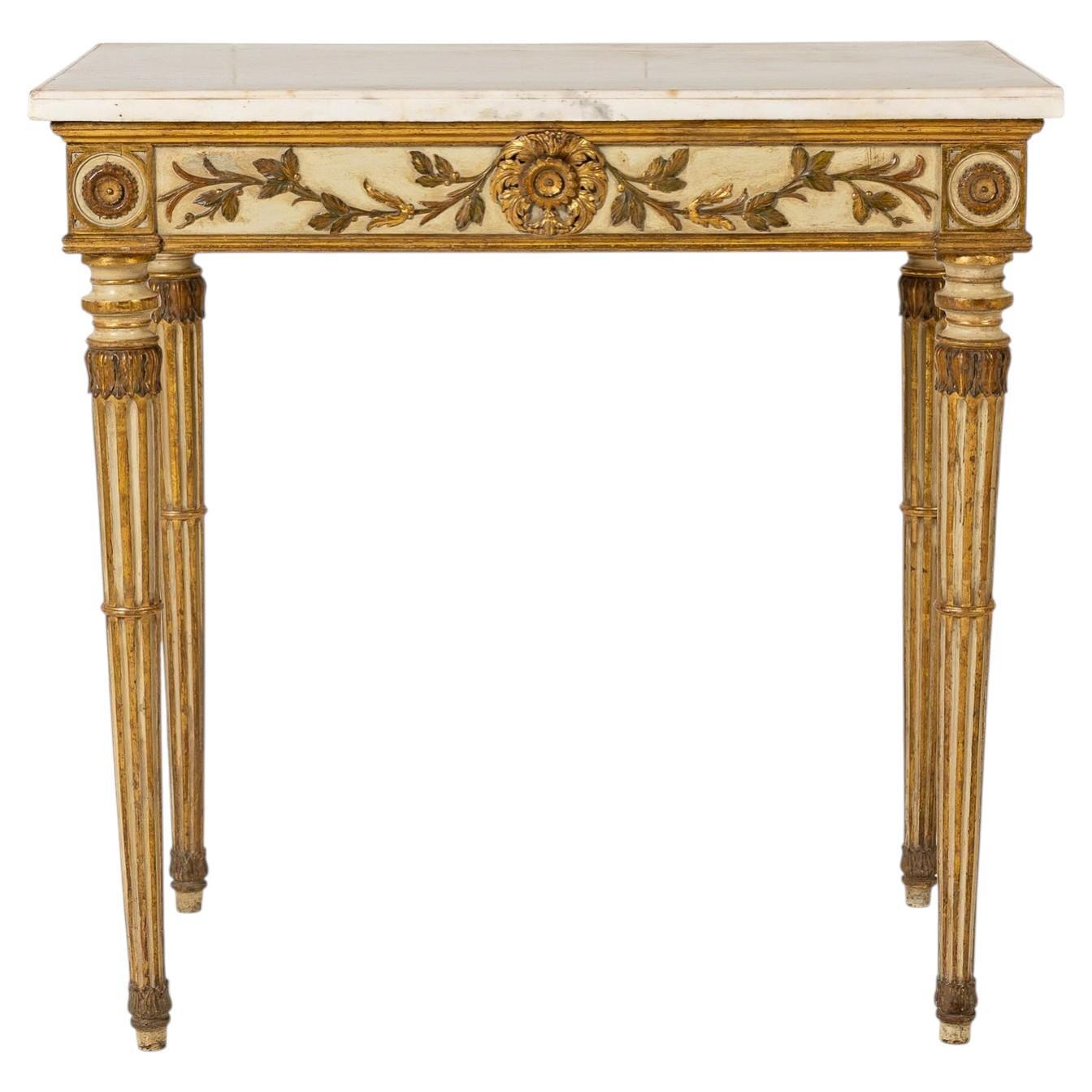 Early 19th Century Italian Gilt Console Table For Sale