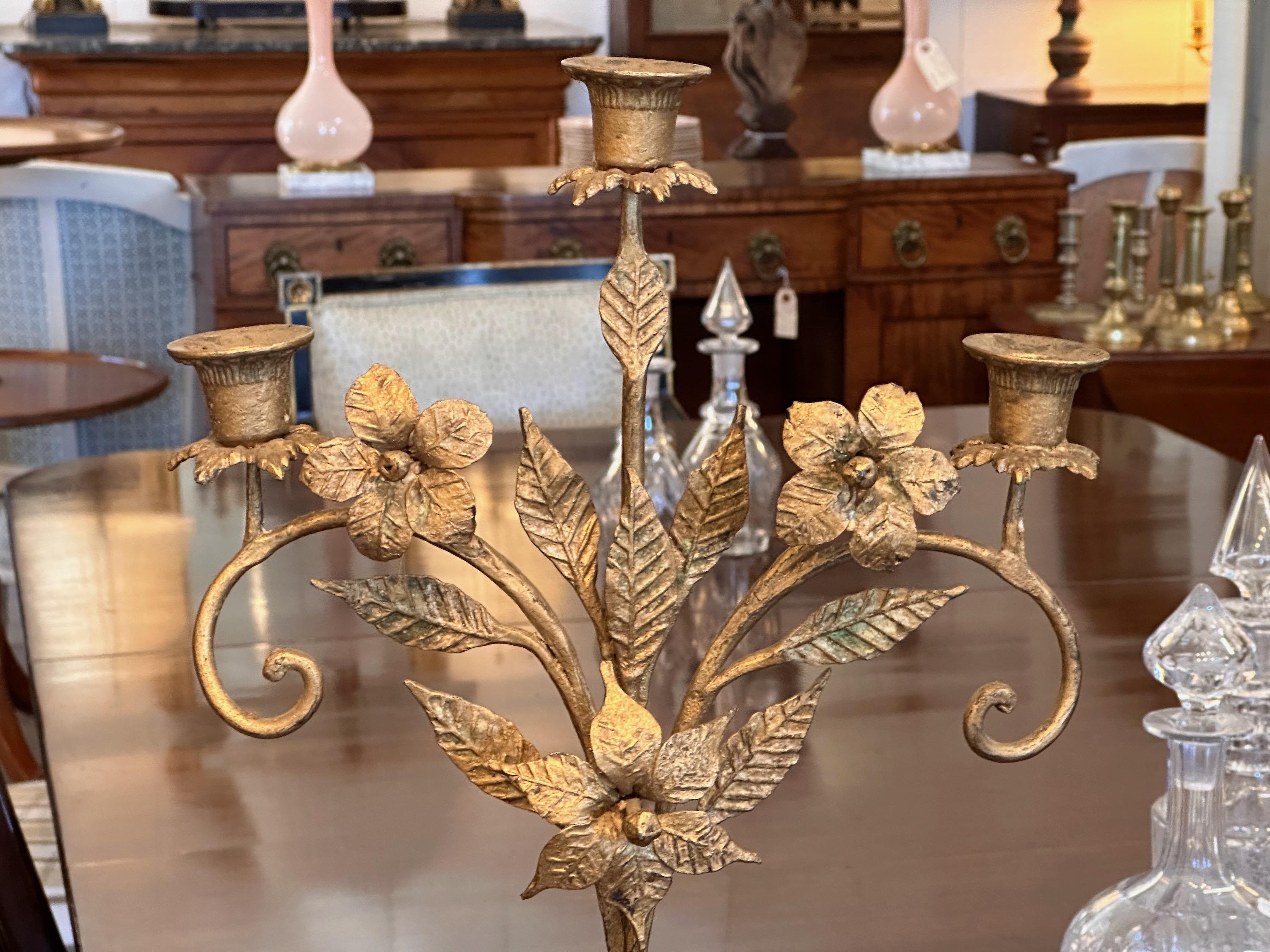 Early 19th Century Italian Giltwood Candelabra In Good Condition For Sale In Charlottesville, VA