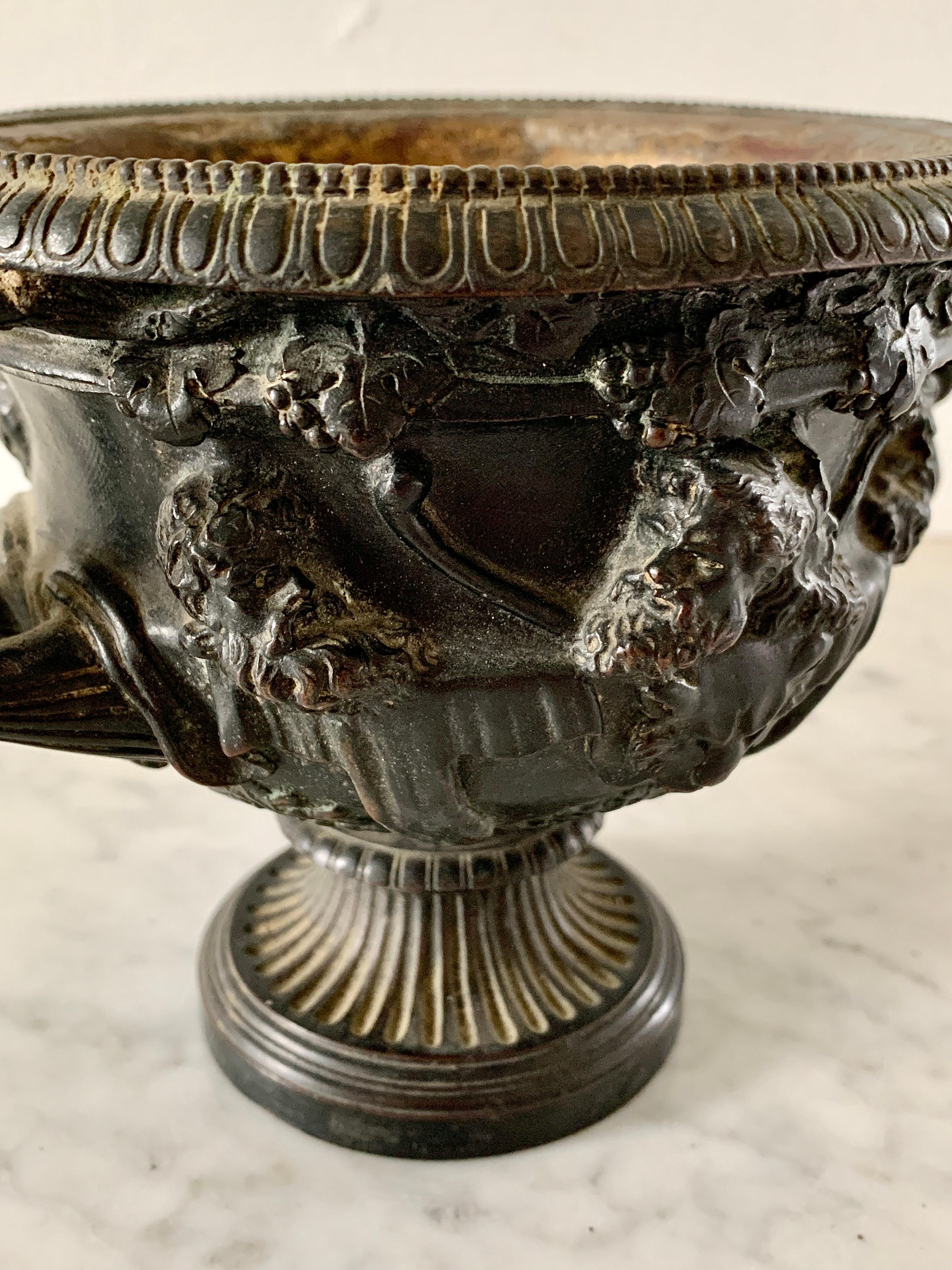 Early 19th Century Italian Grand Tour Classical Patinated Bronze Warwick Vase 4