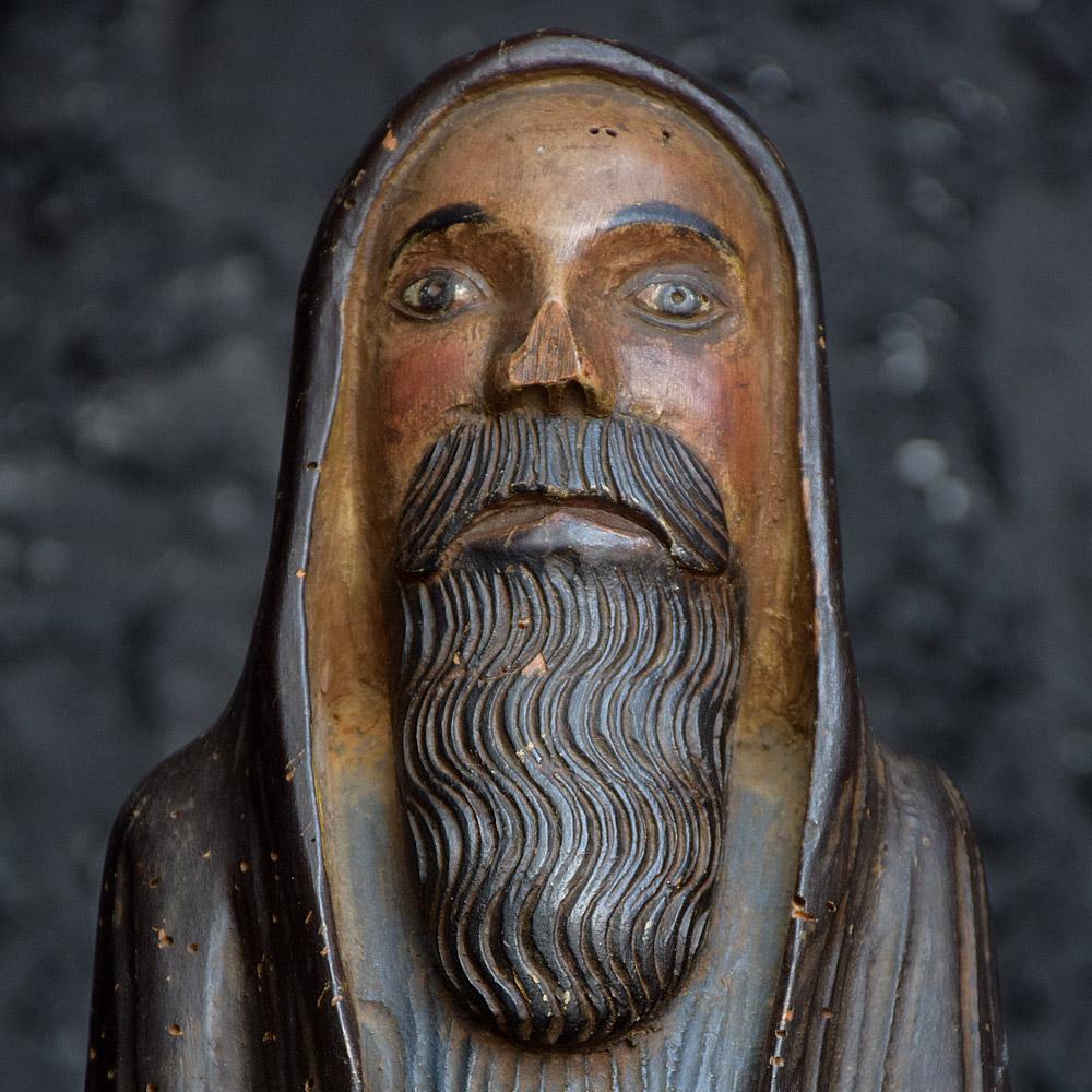 Early 19th century hand carved Italian Folk-art Figure of Christ

For sale in this LOT is a wonderful early 19th century religious Italian church artifact sourced from Italy. This item is very Folk Art and Primitive in form and style. Carved from