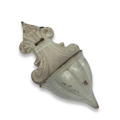 Early 19th Century Italian Holy Water Font White Ceramic Religious Artwork