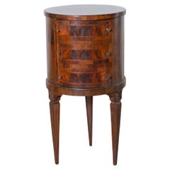 Early 19th Century Italian Louis XVI Style Round Walnut Cabinet