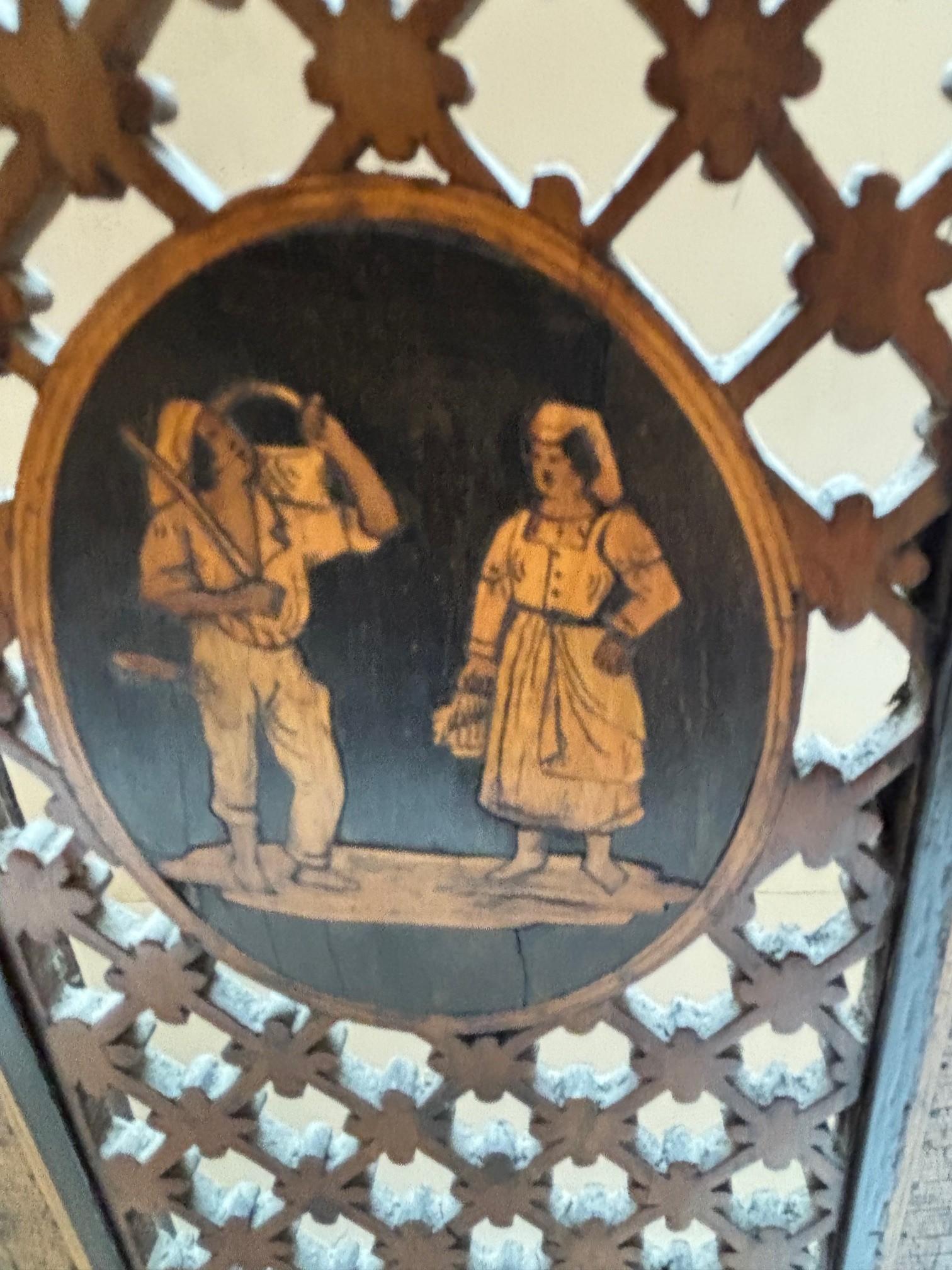 Paravento italiano a microintarsio dei primi del XIX secolo in vendita 8