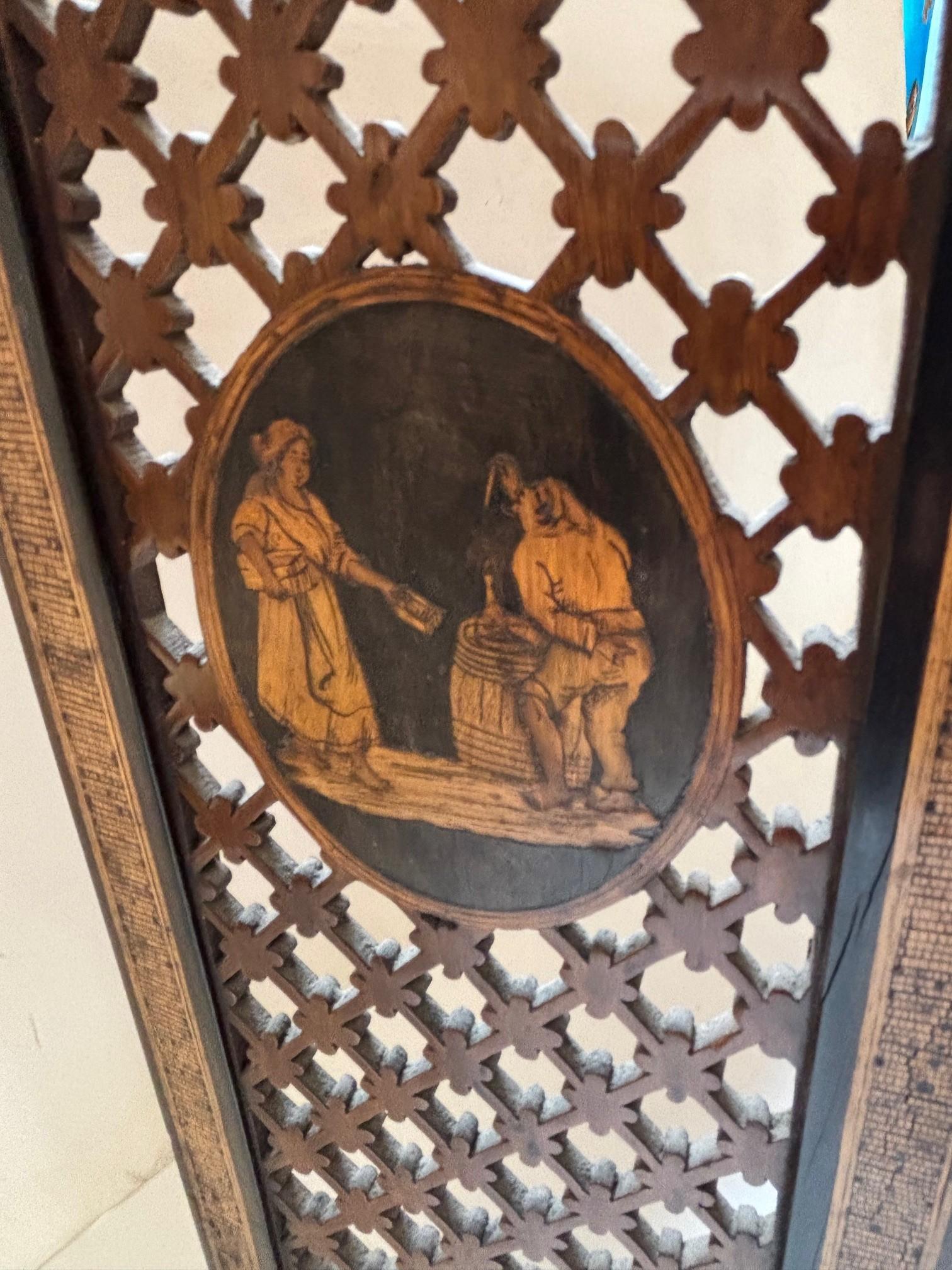 Paravento italiano a microintarsio dei primi del XIX secolo in vendita 11