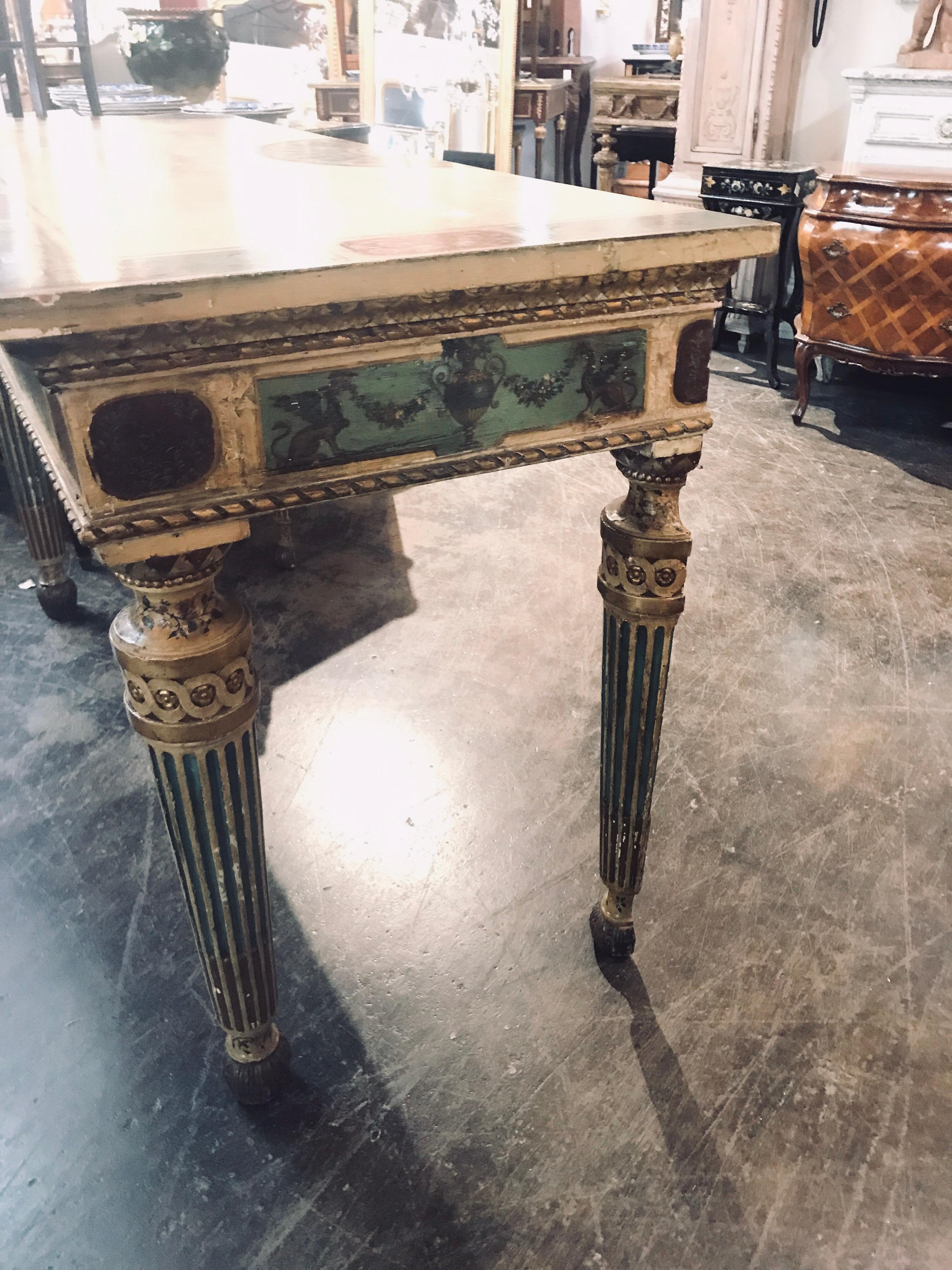 Early 19th Century Italian Neoclassical Painted Console 7