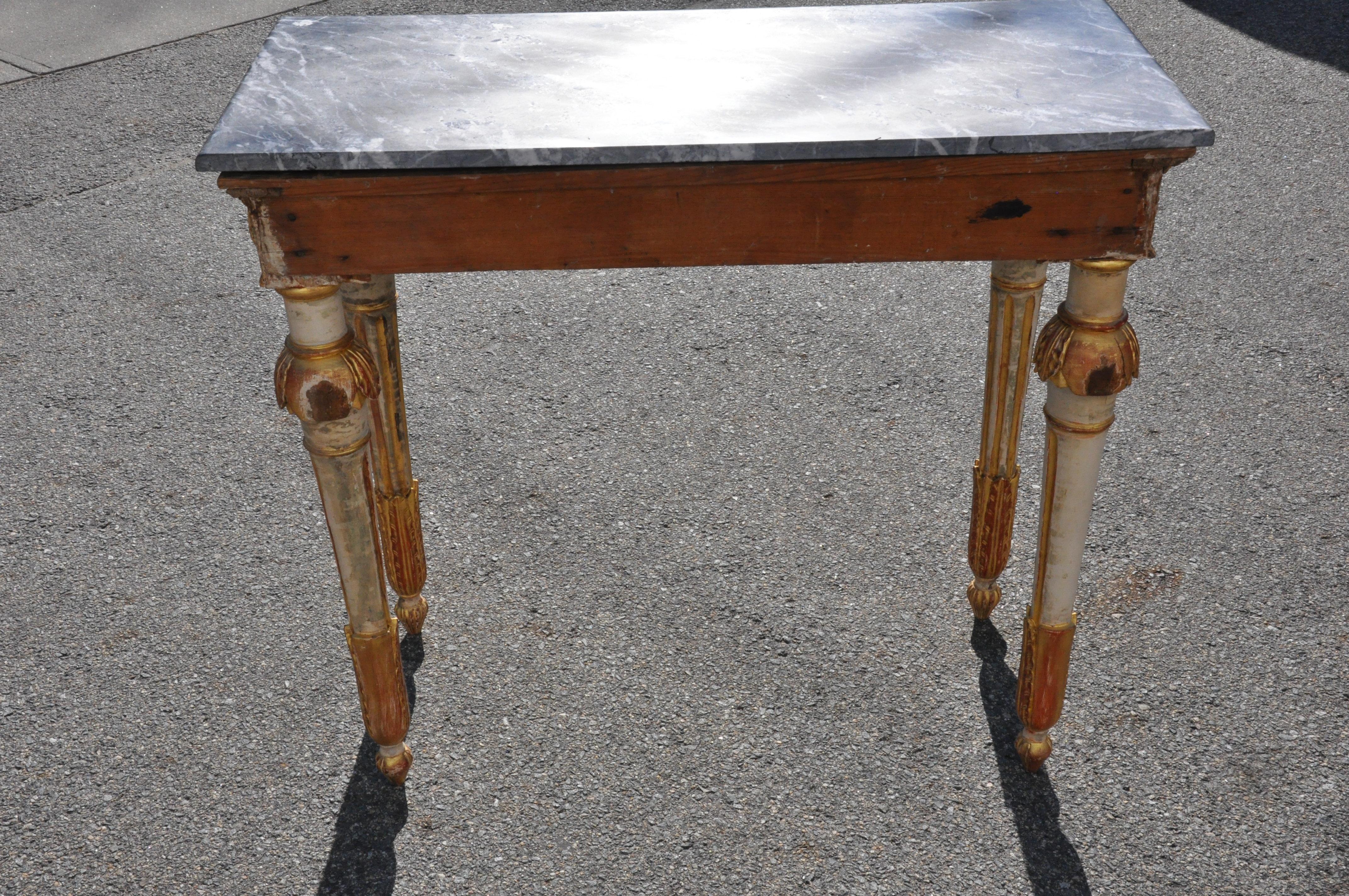 Marble Early 19th Century Italian Neoclassical Console Table For Sale