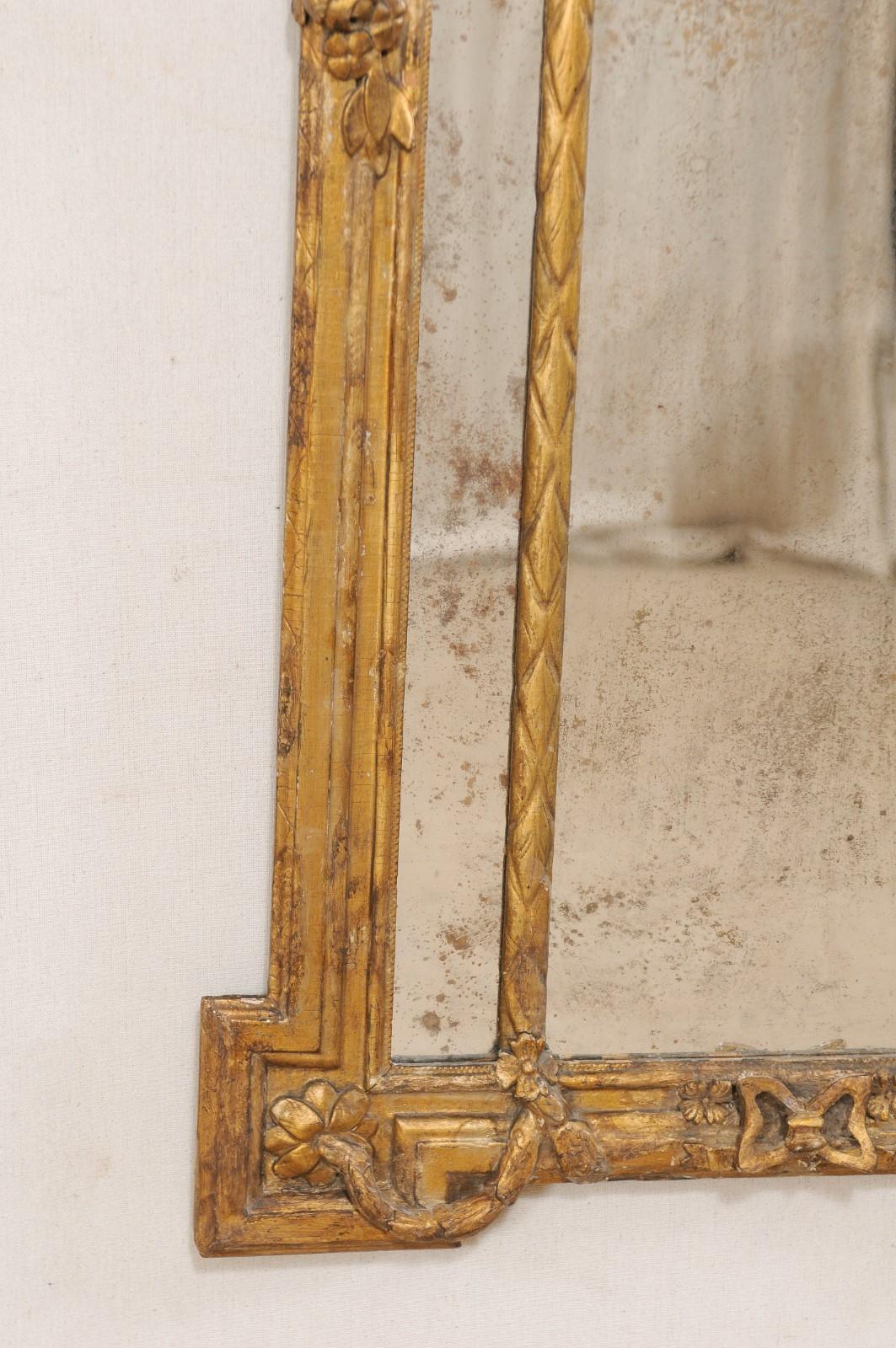 Early 19th Century Italian Neoclassical Gilt and Carved Wood Mirror 3