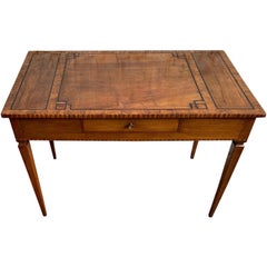 Early 19th Century Italian Neoclassical Inlaid Single Drawer Table/ Desk