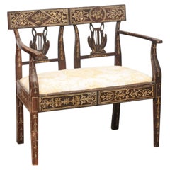 Early 19th Century Italian Neoclassical Painted Loveseat