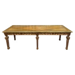 Early 19th-Century Italian Neoclassical Parcel-Gilt Long Center Table