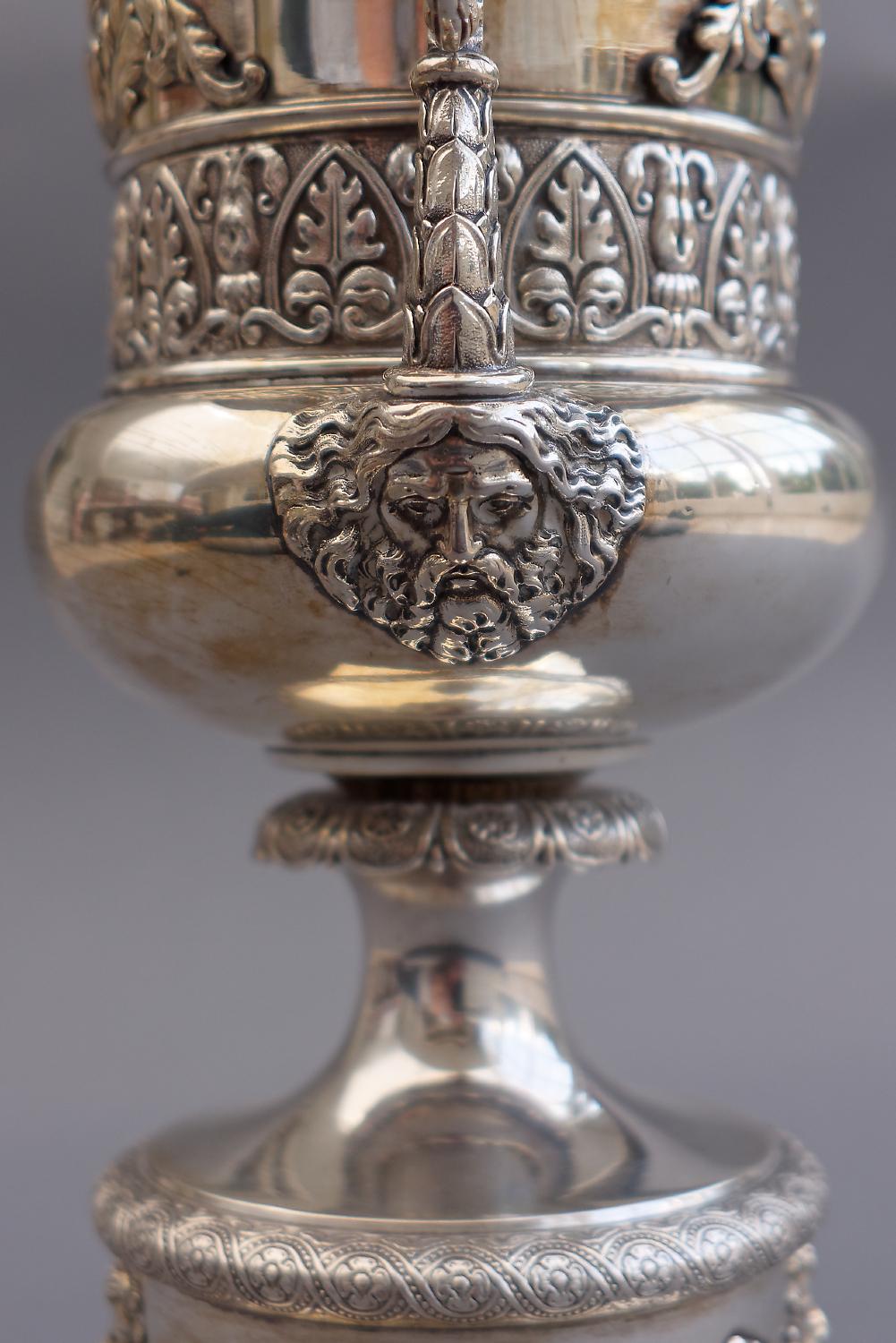 Early 19th Century Italian Neoclassical Silver Urn Vase Milan by Emanuele Caber For Sale 3