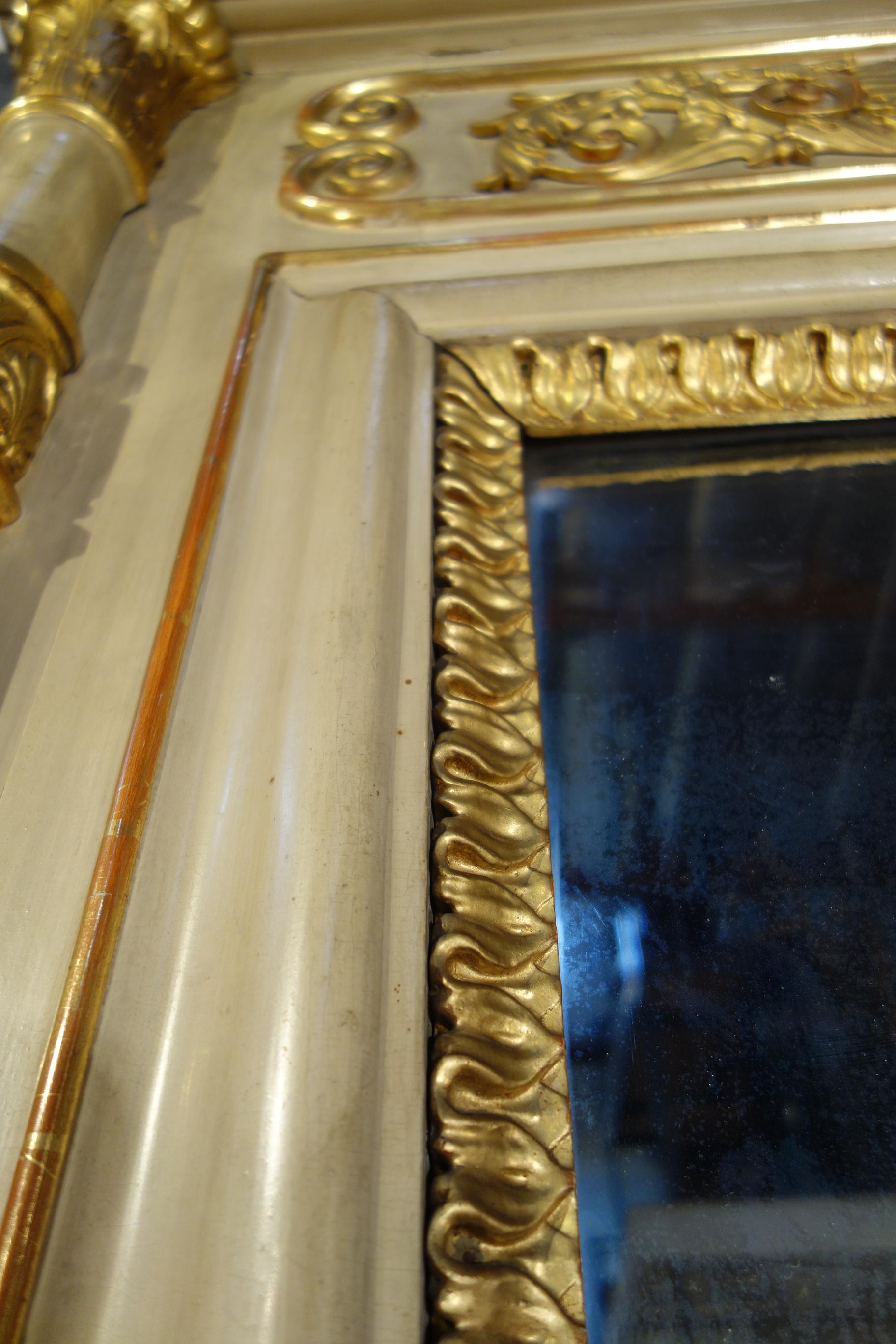 Early 19th Century Italian Neoclassical Style Giltwood Trumeau Mirror Ca 1820 For Sale 15