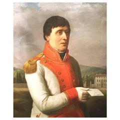 Early 19th Century Italian Oil on Canvas Painting "Portrait of Luigi Gherardi"