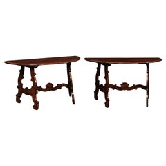 Early 19th Century Italian Pair of Demi Lunes- Great Legs!