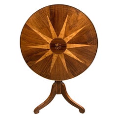 Early 19th century Italian rosewood and birdseye maple tilt top table