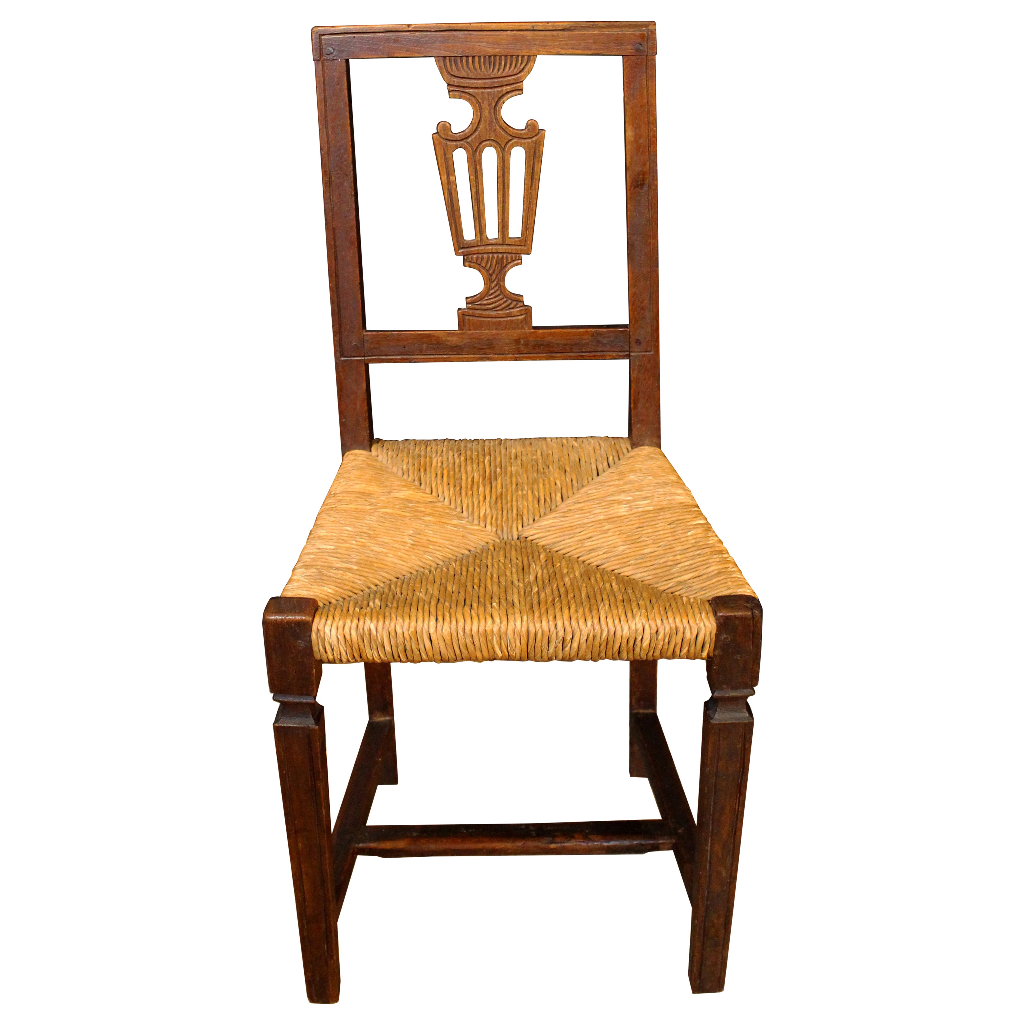 Early 19th Century Italian Rustic Neoclassical Side Chair en vente