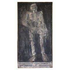 Óleo sobre lienzo Memento Mori de la Escuela Italiana de principios del siglo XIX Muerte Bienvenida
