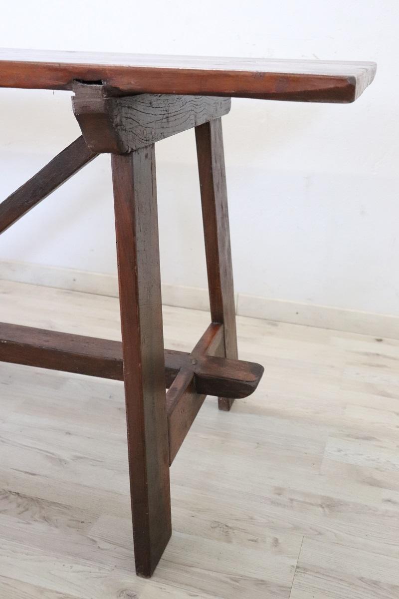Chêne Table Fratino italienne du début du 19ème siècle en bois d'Oak massif Longueur 78, 74