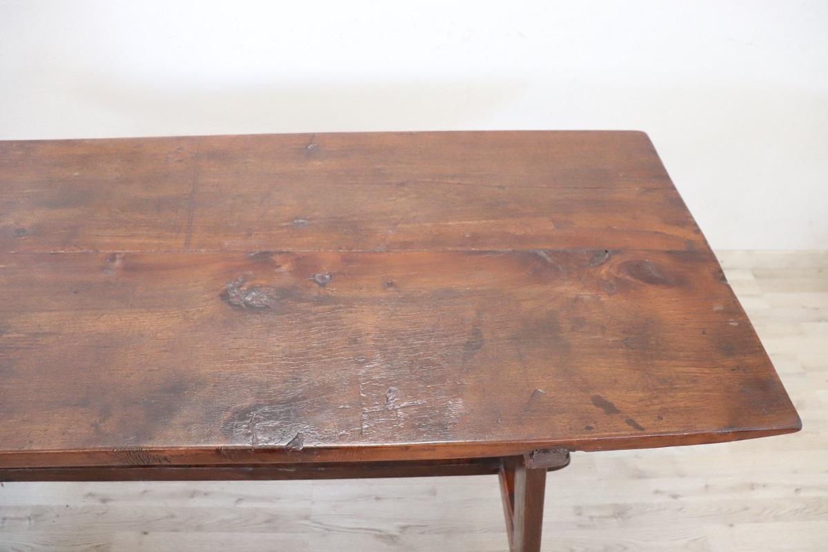 Table Fratino italienne du début du 19ème siècle en bois d'Oak massif Longueur 78, 74