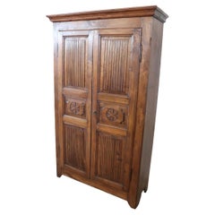 Armario antiguo de madera maciza de álamo italiano de principios del siglo XIX, Armario