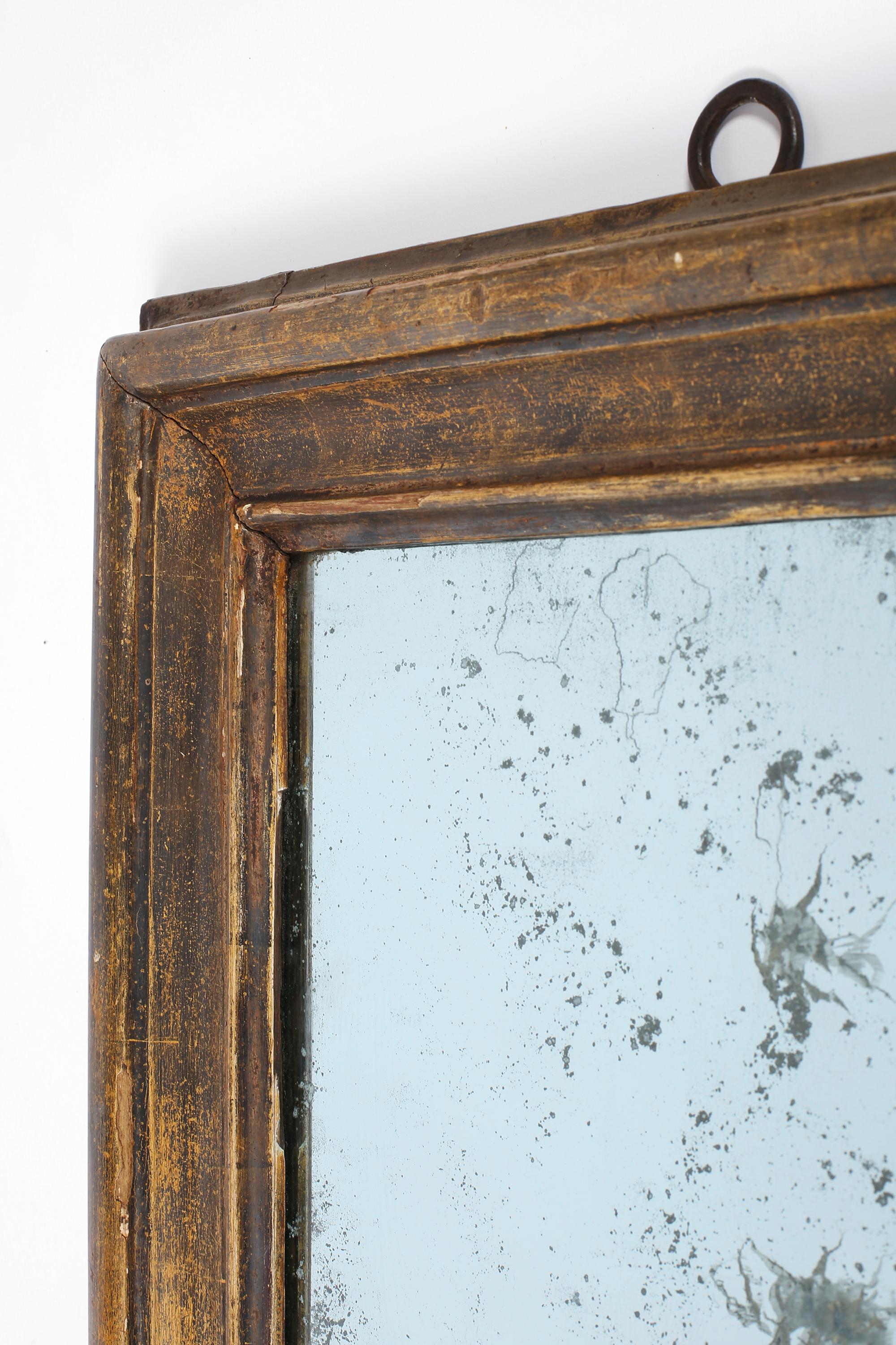 Early 19th Century Italian Tuscan Carved Mirror With Mercury Plate en vente 1