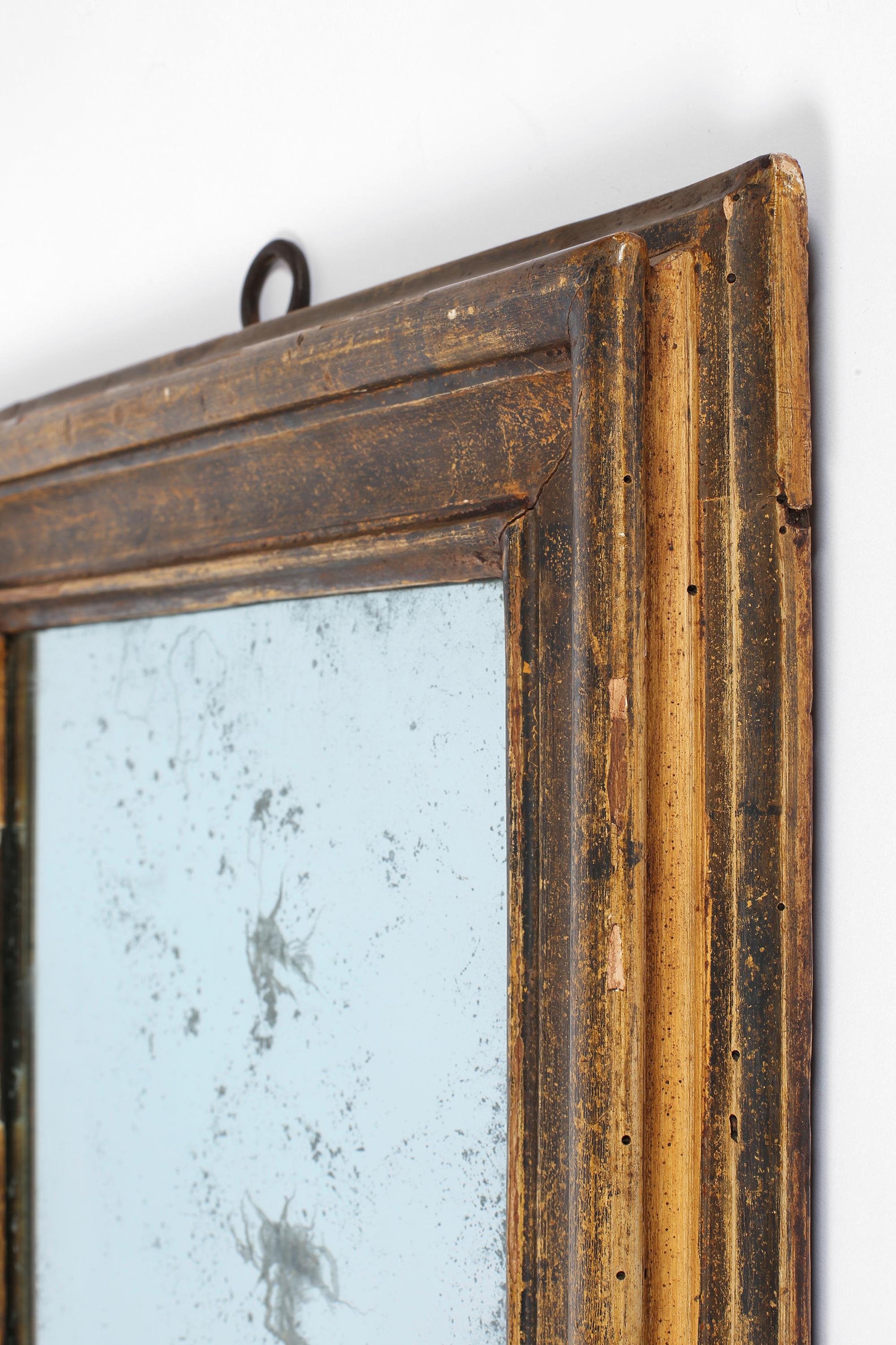 Early 19th Century Italian Tuscan Carved Mirror With Mercury Plate en vente 2