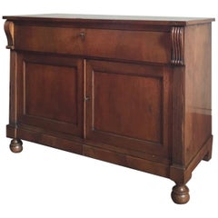 Italy Early 19th Century Walnut Buffet with Two Doors and Drawer