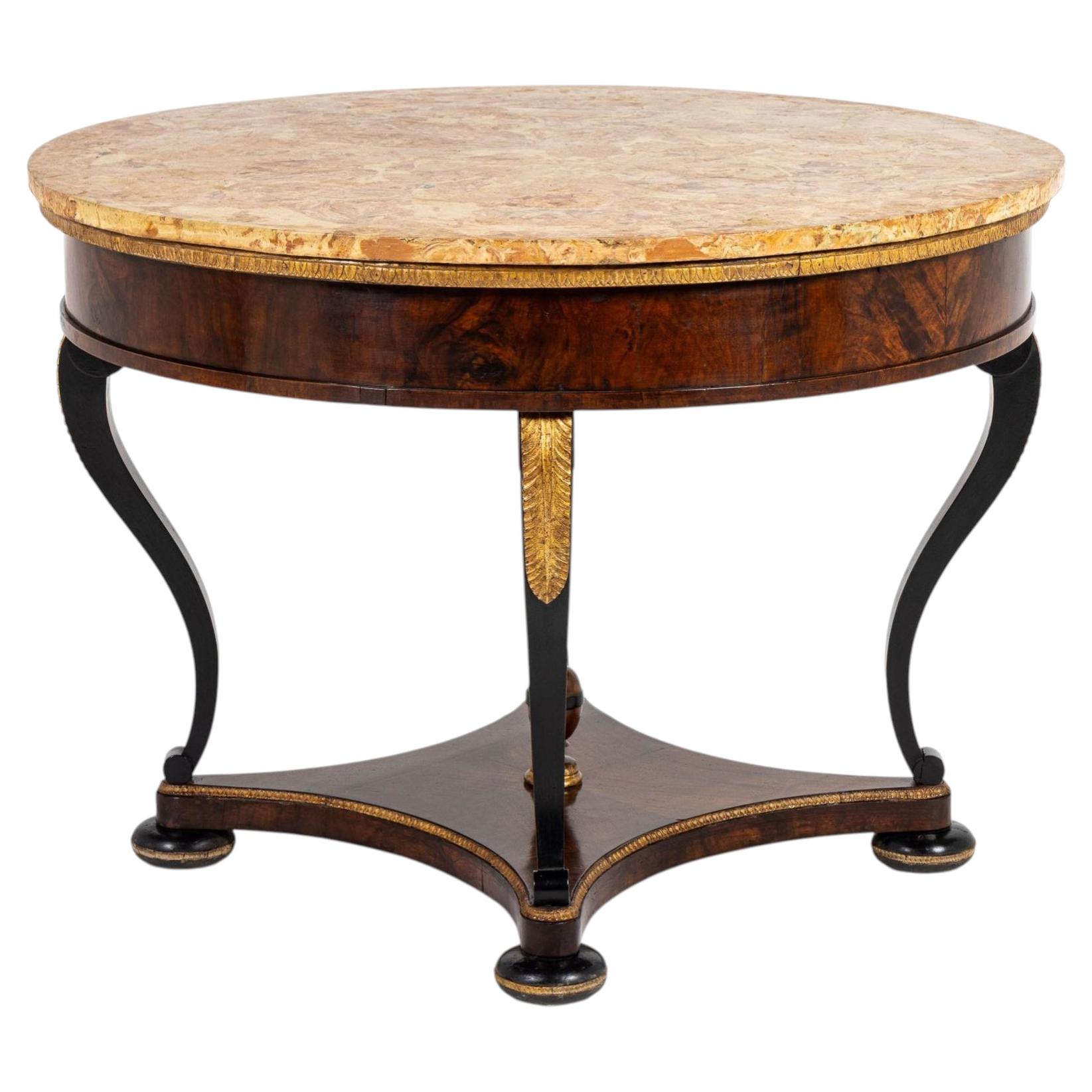 Early 19th Century Italian Walnut Centre Table with Scagliola Top