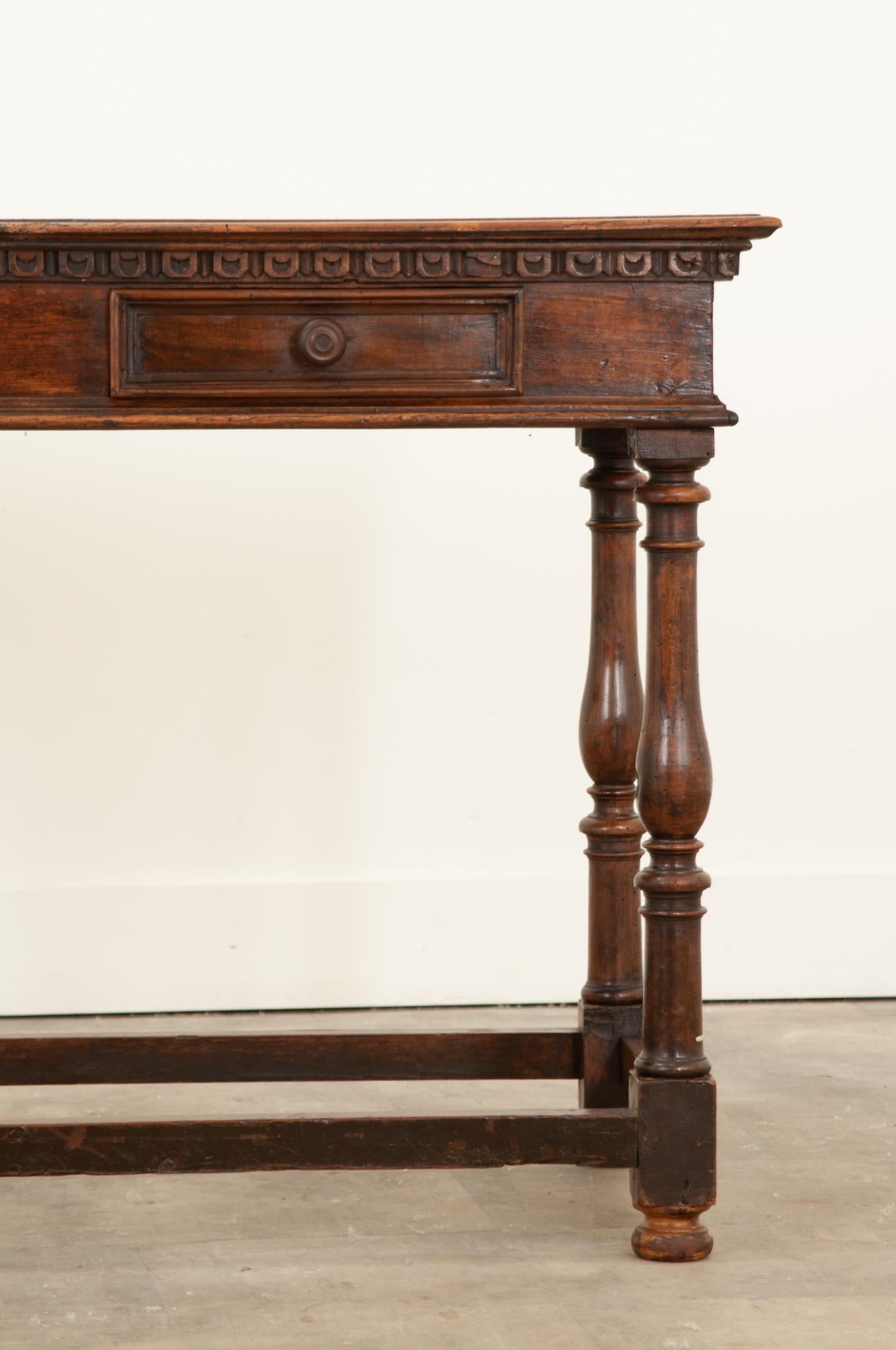 Hand-Carved Early 19th Century Italian Walnut Console