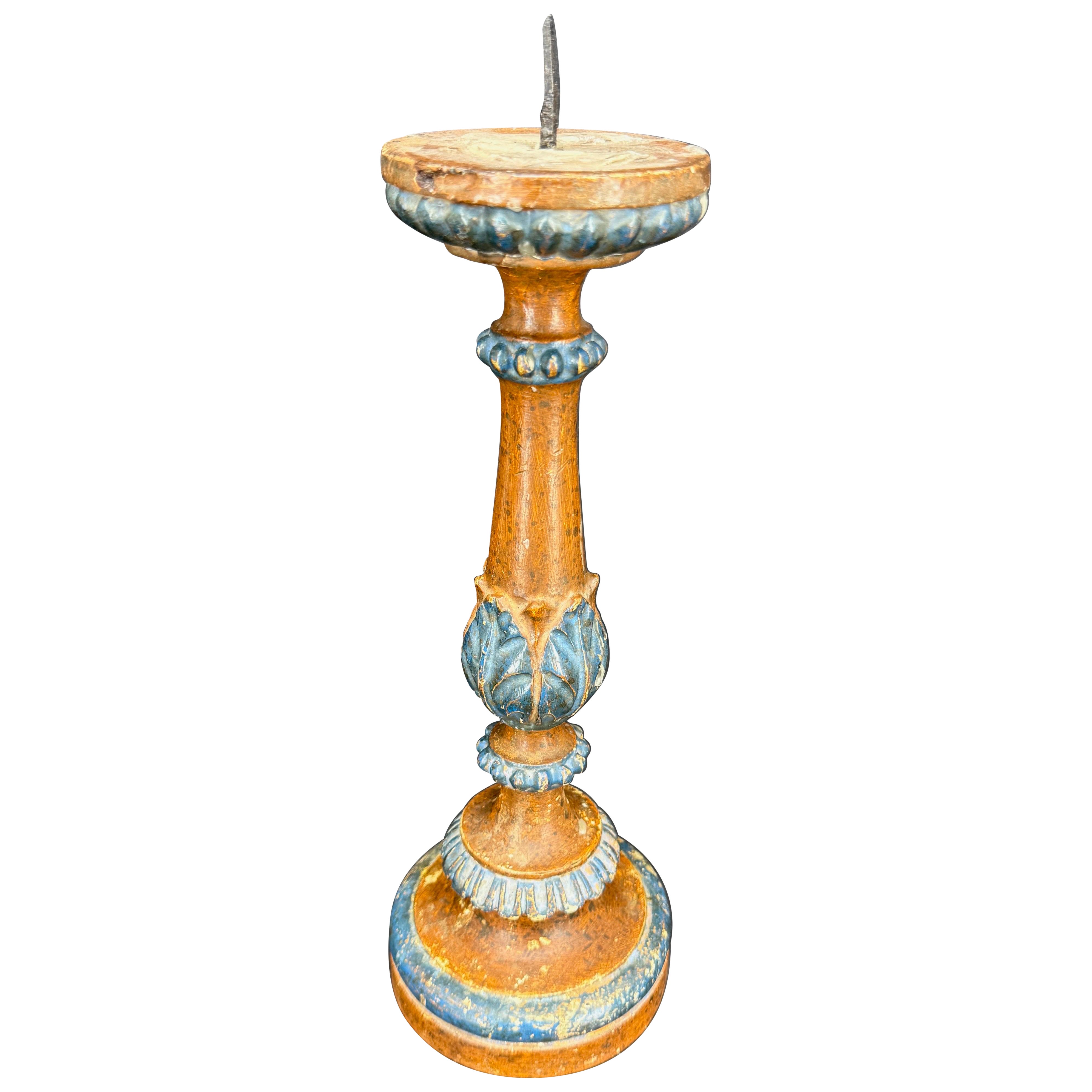 Chandelier en bois peint et doré du début du 19e siècle en Italie