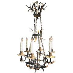 Early 19th Century Italian Wrought Iron Chandelier