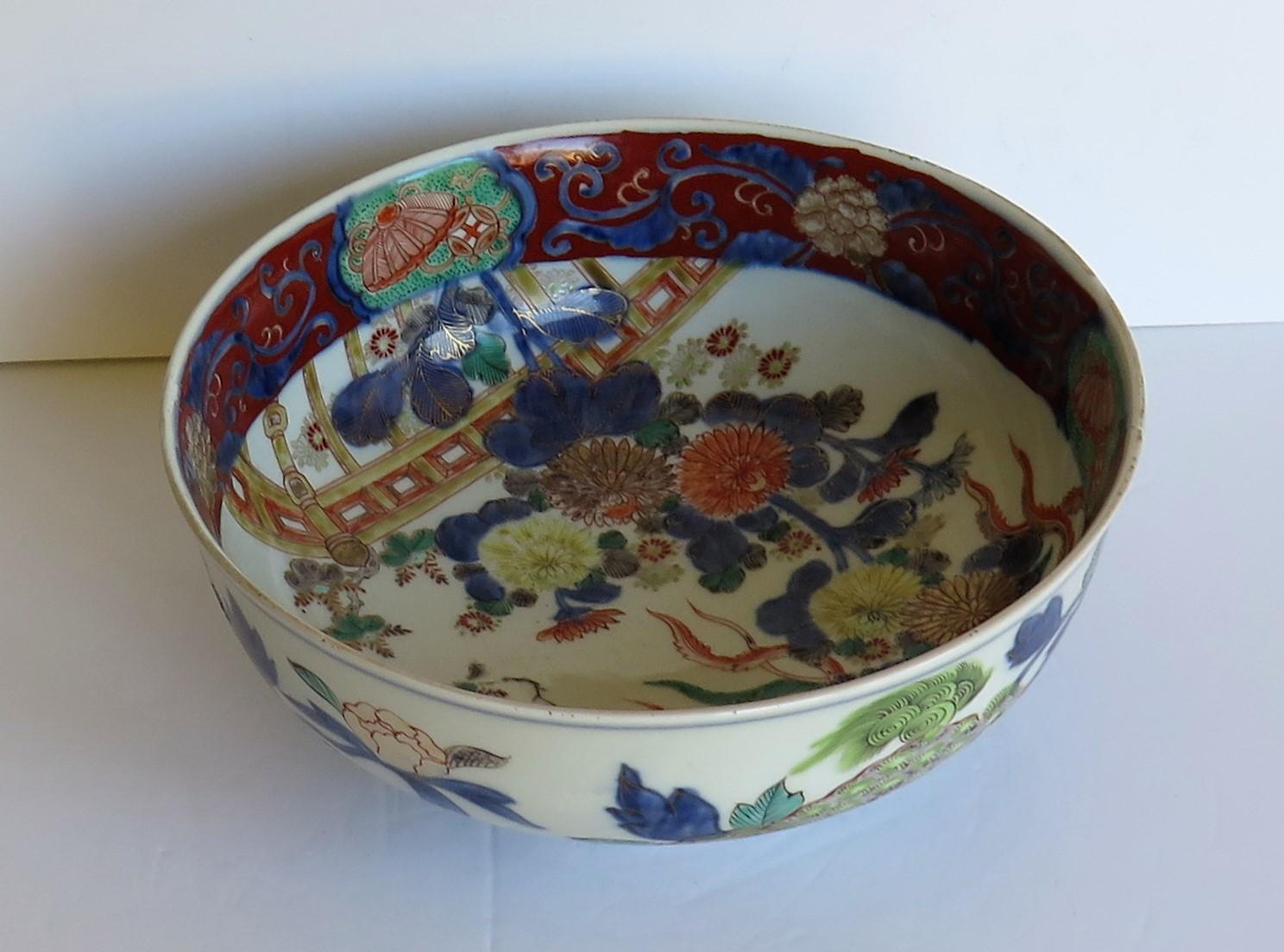 Early 19th Century Japanese Porcelain Large Bowl Finely Hand Painted Edo Period 2