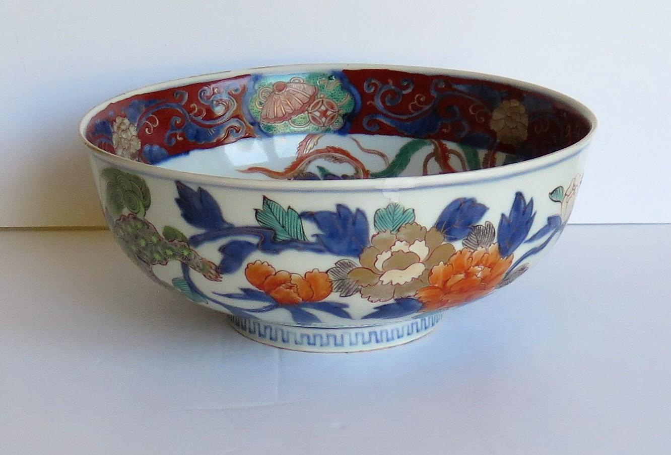 Early 19th Century Japanese Porcelain Large Bowl Finely Hand Painted Edo Period 4