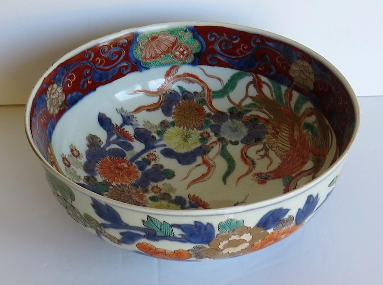 Early 19th Century Japanese Porcelain Large Bowl Finely Hand Painted Edo Period 5