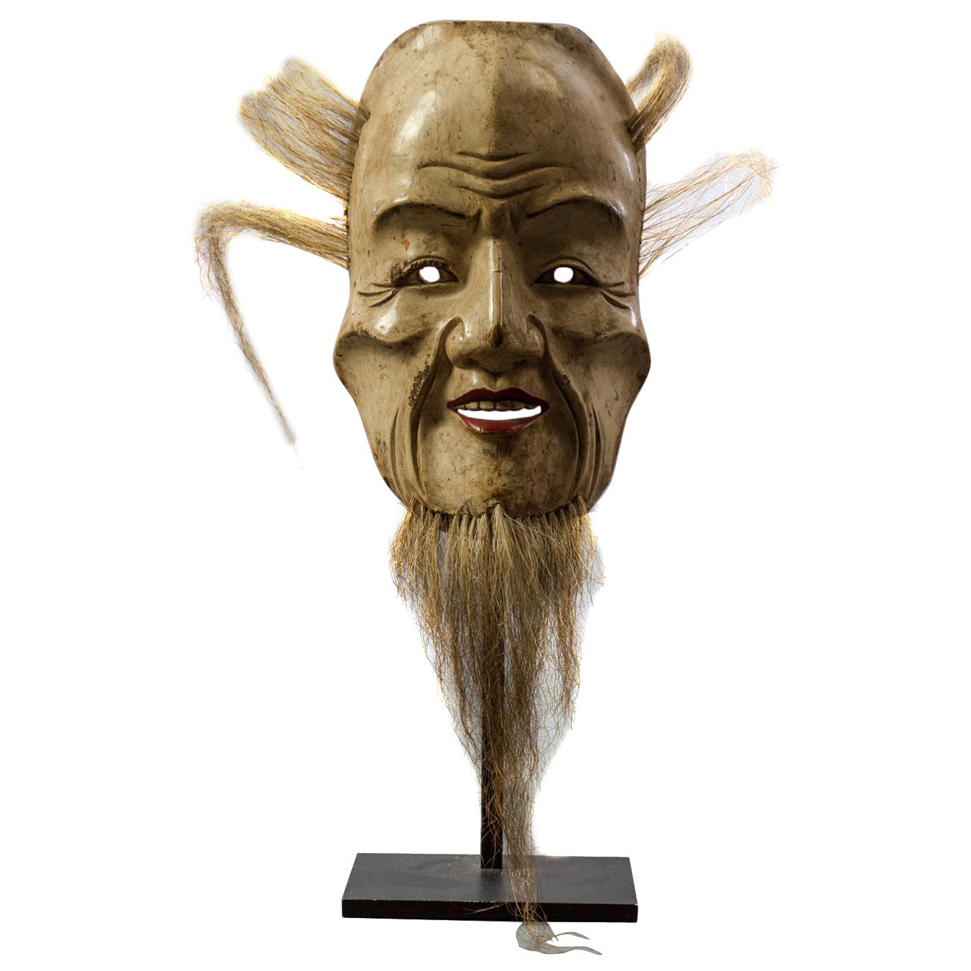 Early 19th Century Japanese Wood Noh Mask