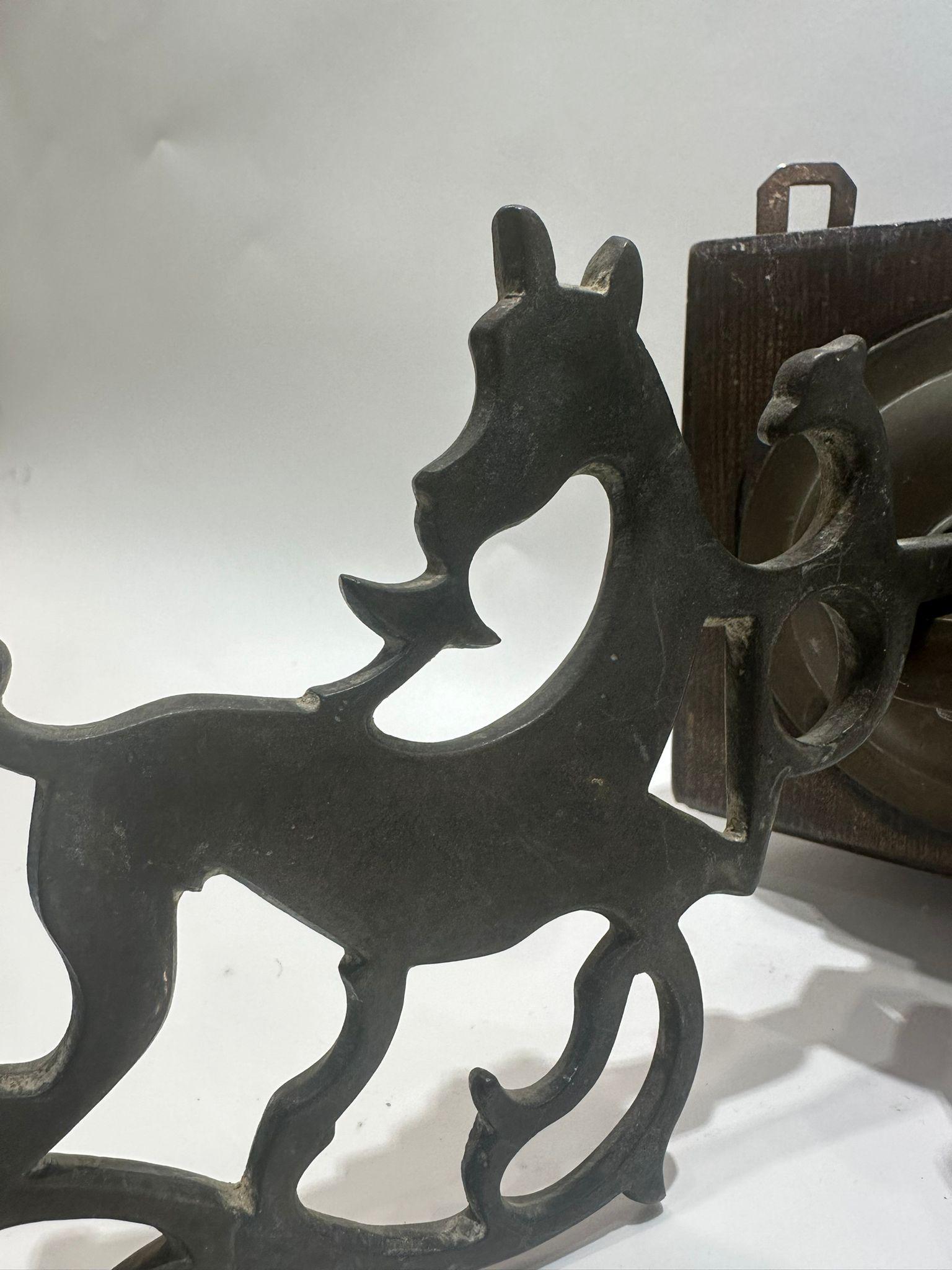 Early 19th-Century Jewish Wall Double Candle Holder with Deer Motif In Excellent Condition For Sale In New York, NY