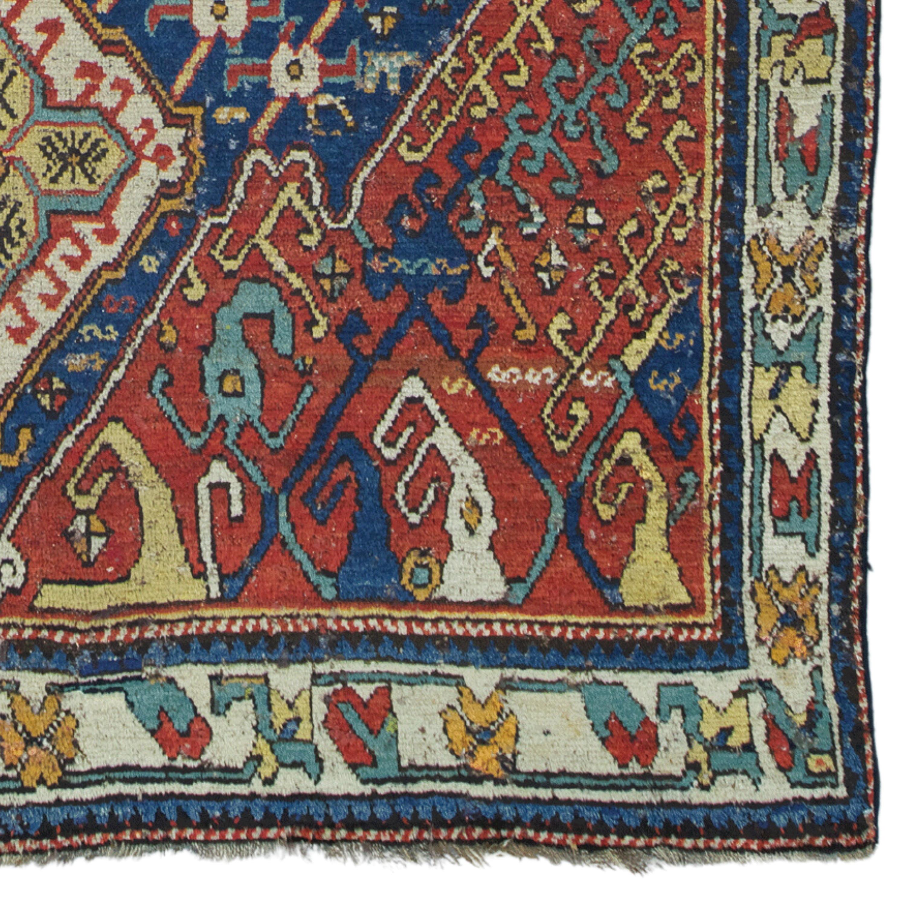 Early 19th Century Kazak Rug - Antique Caucasian Rug, Antique Rug For Sale 1