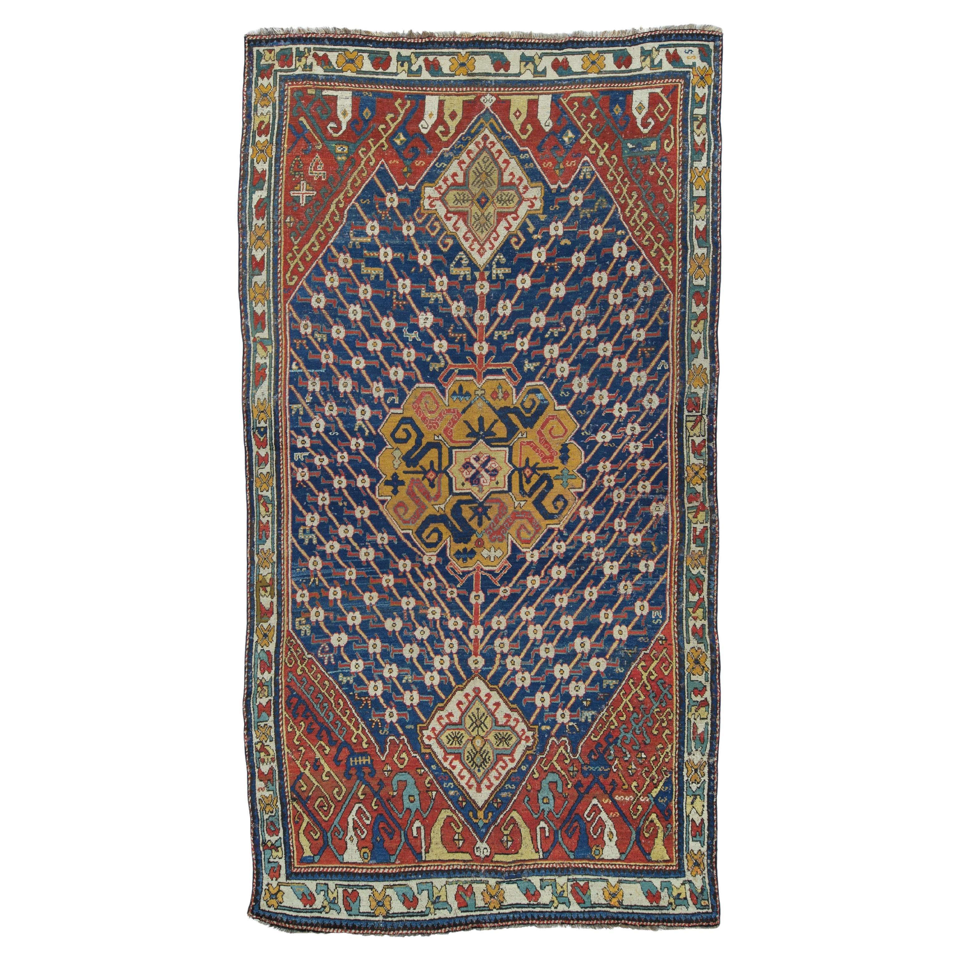 Early 19th Century Kazak Rug - Antique Caucasian Rug, Antique Rug For Sale