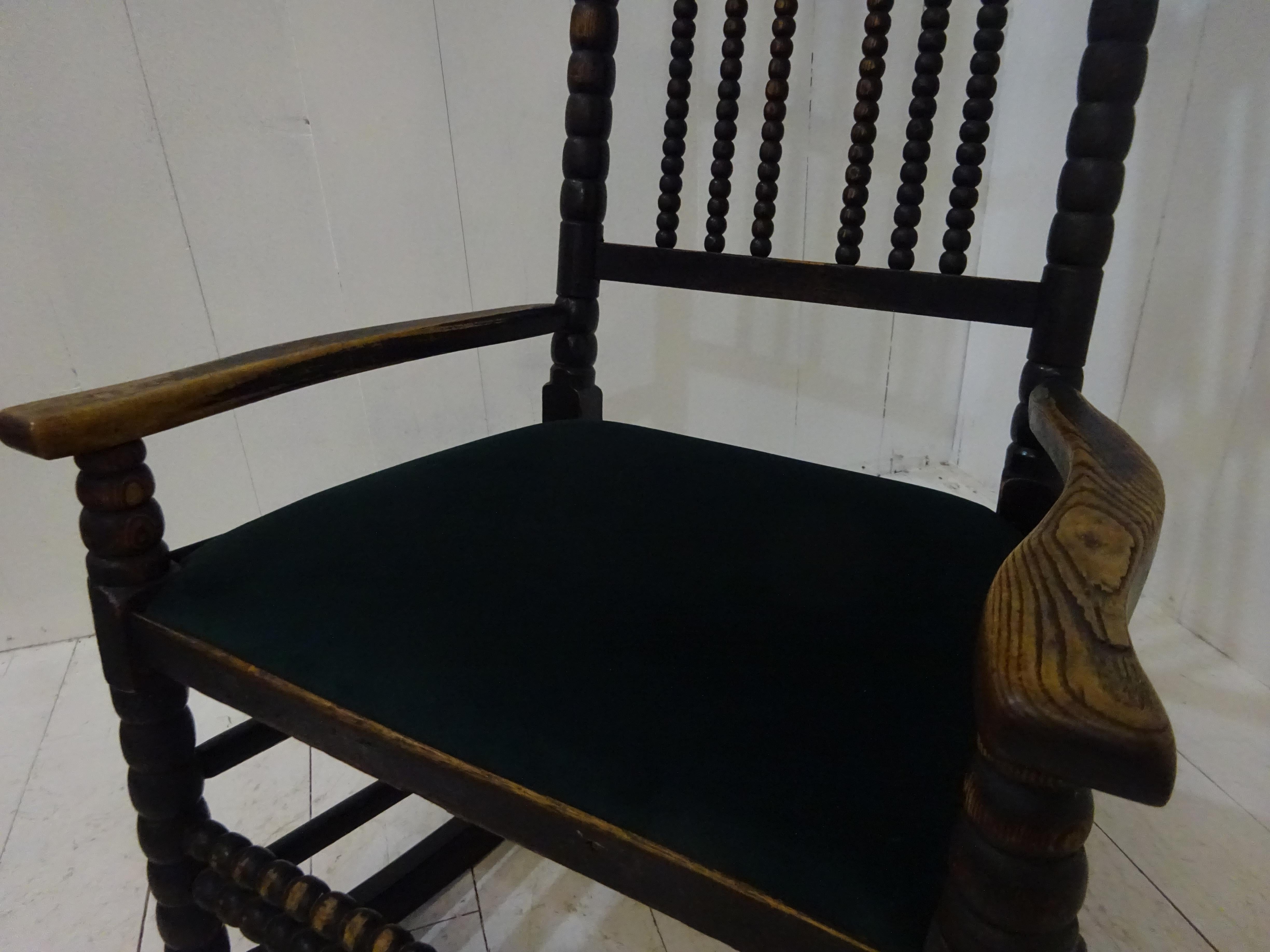 Early 19th Century Lancashire Bobbin Rocking Chair For Sale 2