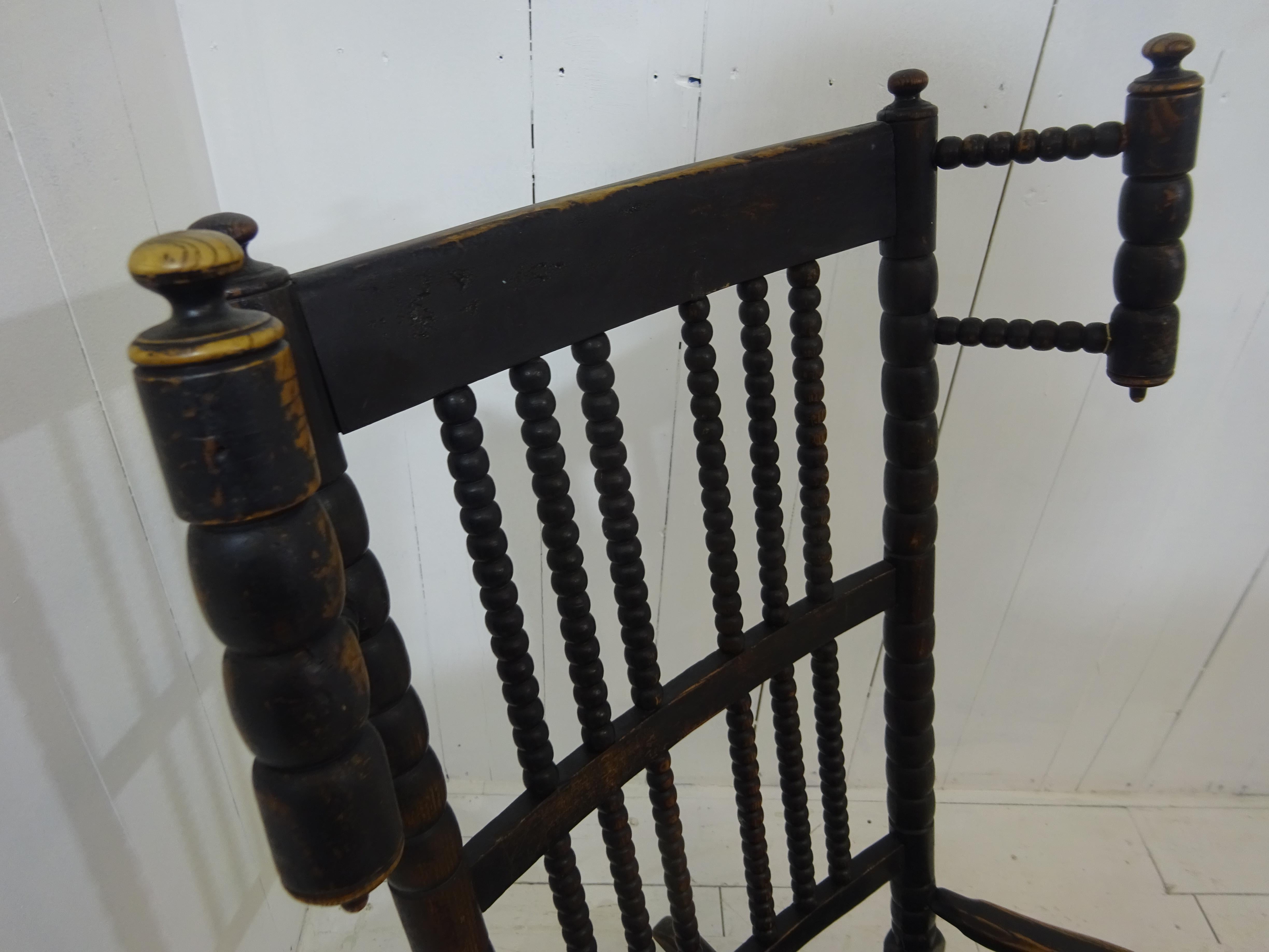 Early 19th Century Lancashire Bobbin Rocking Chair For Sale 7
