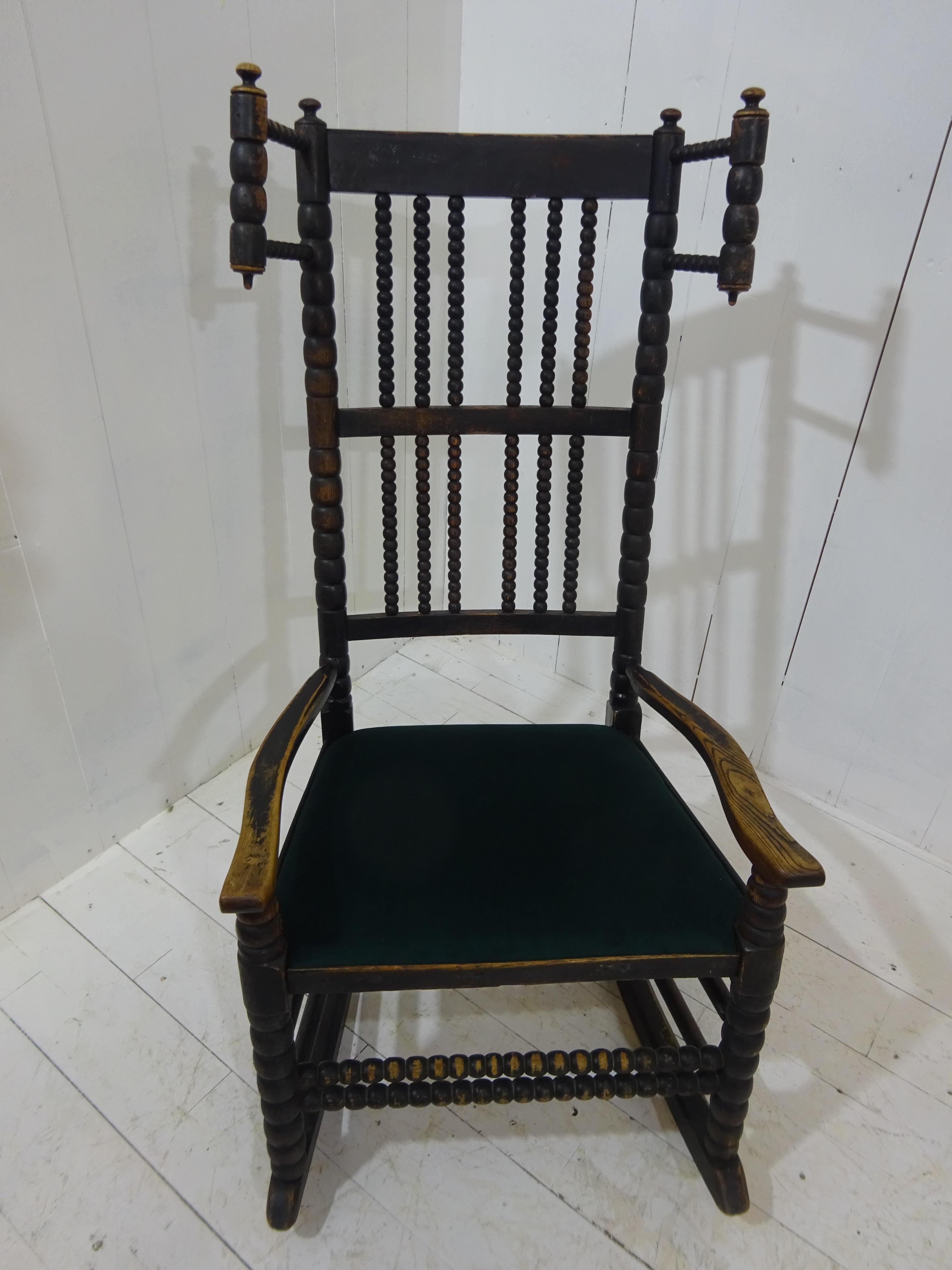 Early 19th Century Lancashire Bobbin Rocking Chair For Sale 9